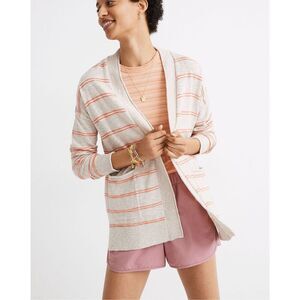 Madewell Bradley Cardigan Sweater in Textured Stripe | L
